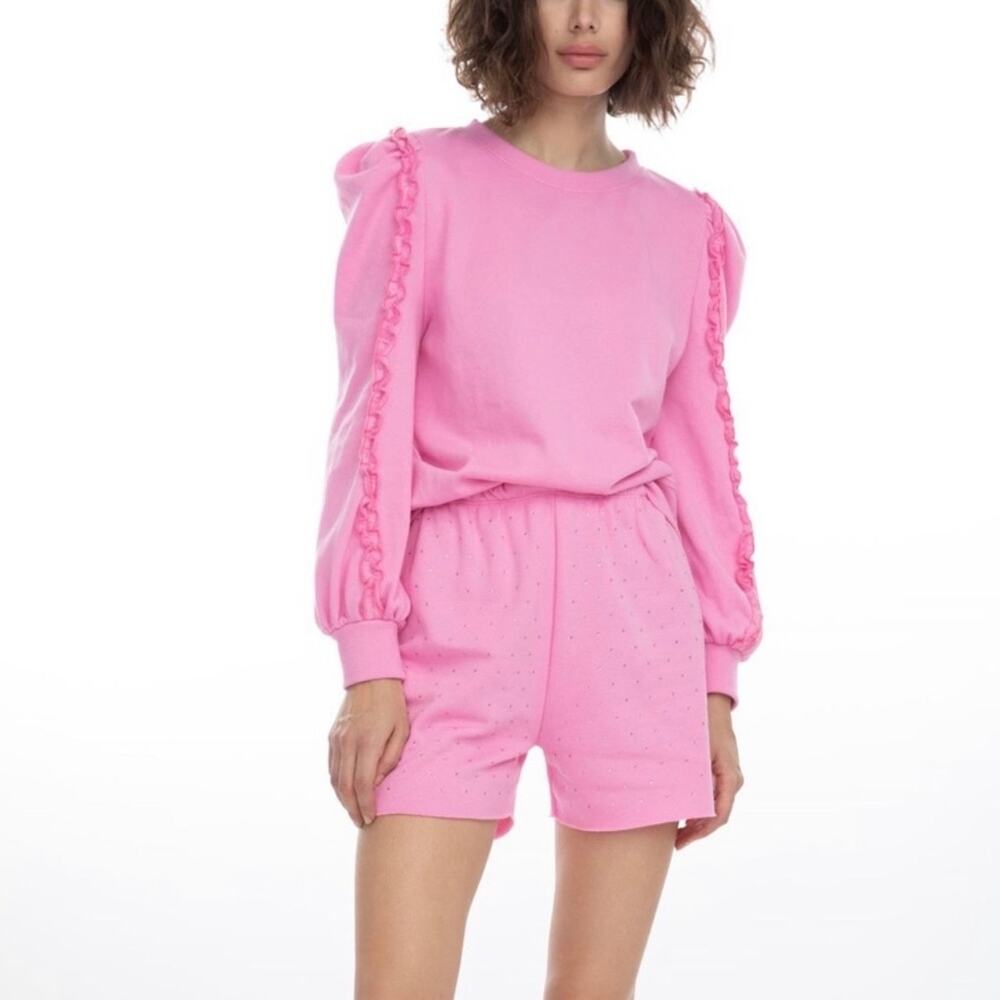 NWT Generation Love Aria Crystal Sweat Shorts Bubblegum Pink Small